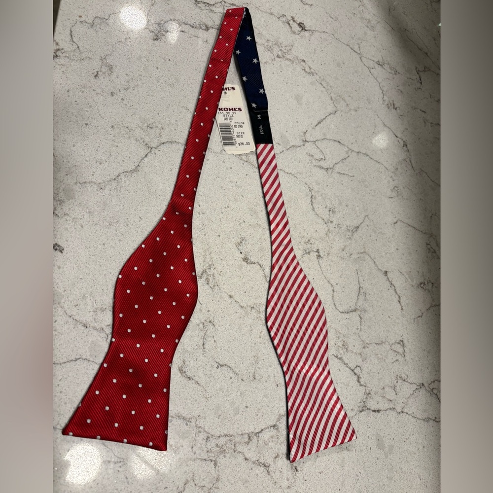 Men’s Bow Tie, adjustable, red/white/blue